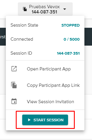 Iniciar sesión de Vevox